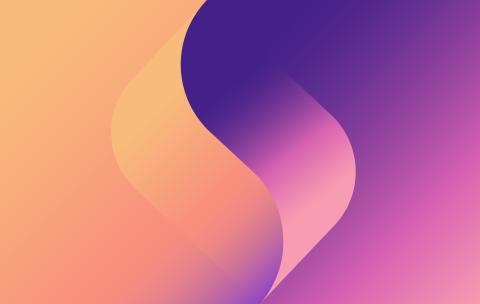 Brand flame shape on gradient background